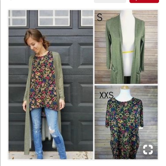 LulaRoe Sarah Cardigan. Heathered Blue - Picture 5 of 7